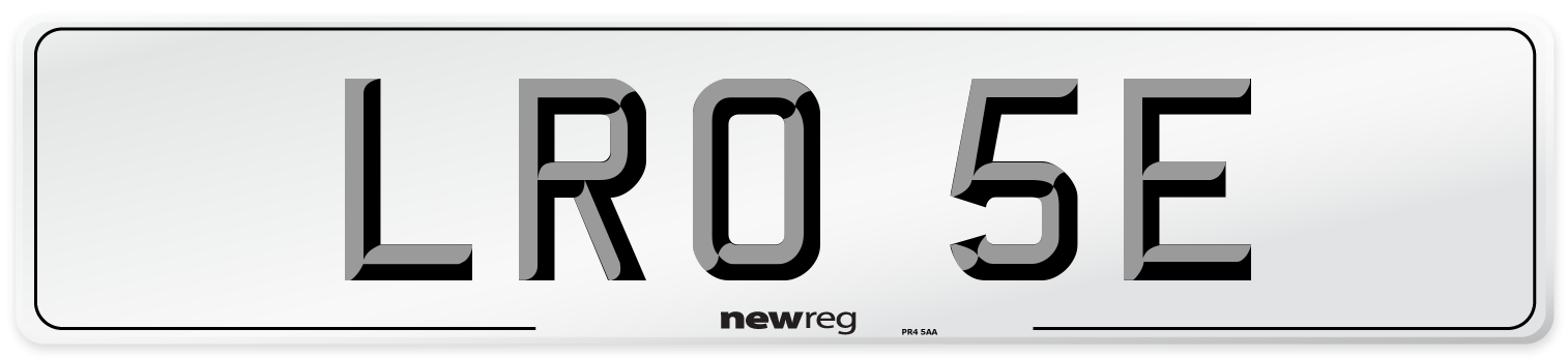 LRO 5E Number Plate from New Reg